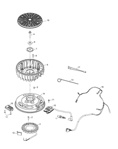 Kohler Kt725-3013 Ignition And Electrical Diagram and Parts List for XT2-LX42KH (13APA1CS010-13WPA1CS010)(2015) Cub Cadet Lawn Tractor